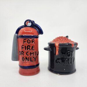 VTG Ominbus Hot Chili and Fire Extinguisher Salt & Pepper Shakers Fitz and Floyd